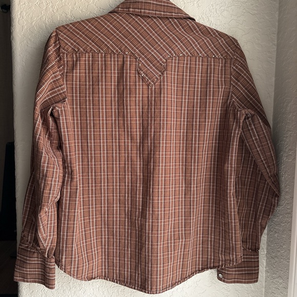 Vintage 90s Cruel Girl Punk Western Plaid Grunge Button Down Brown Long Sleeve S - Picture 3 of 9